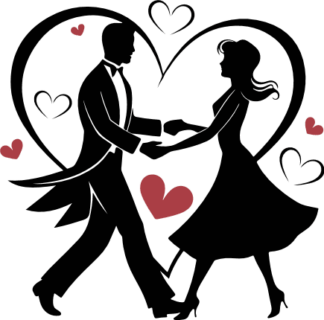 Dancing Couple in heart Free SVG File for Members - Valentine’s Day Design