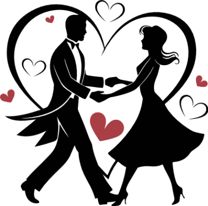 Dancing Couple in heart Free SVG File for Members - Valentine’s Day Design