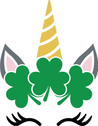 Lucky Unicorn with shamrock Free SVG File for Members - Patrick's Day Tshirt Design