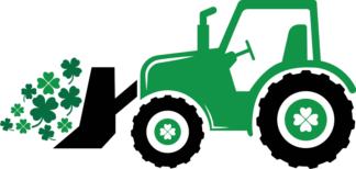 Farm Tractor with Clover Leaves  Free SVG File for Members - St. Patrick's day clipart