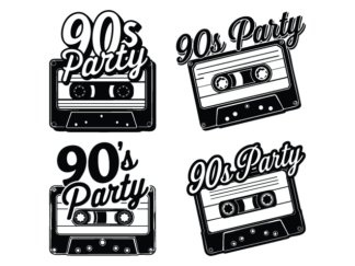 90s Party, Cassette Tape Free SVG File Bundle for Members – funny birthday tshirt design
