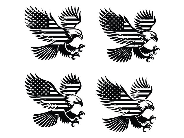 American Flag Eagle Free SVG File Bundle for Members – Patriotic Flying Eagle Clipart