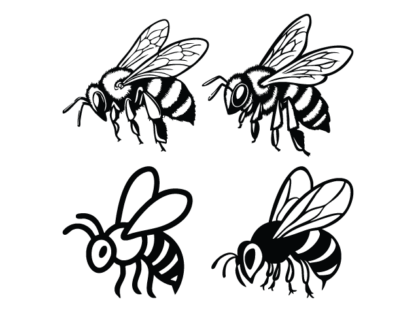Detailed Bee Free SVG File Bundle – Cute Honeybee Clipart image