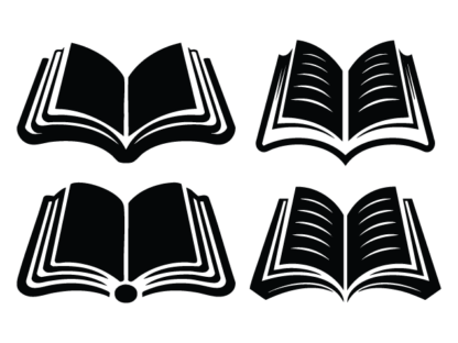 Open Book silhouette Free SVG File Bundle – Reading Clipart, school decor