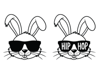 Cool Easter Bunny Face with Hip Hop Sunglasses Clipart - Free SVG File for Members