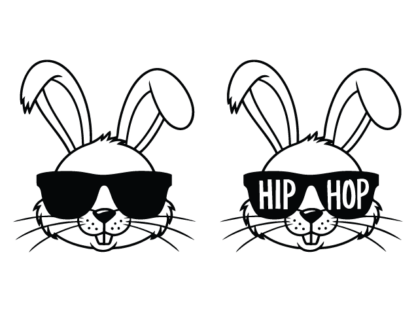 Cool Easter Bunny Face with Hip Hop Sunglasses Clipart - Free SVG File for Members