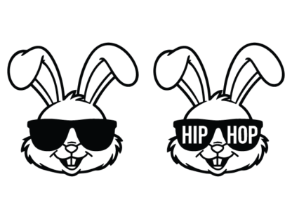 Cute Easter Bunny Face with Hip Hop Sunglasses Clipart - Free SVG File for Members