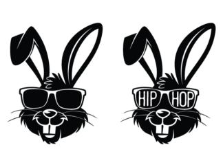 Easter Bunny Face with Hip Hop Sunglasses Free SVG File for Members – Rabbit Clipart
