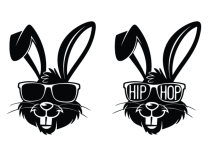 Easter Bunny Face with Hip Hop Sunglasses Free SVG File for Members – Rabbit Clipart