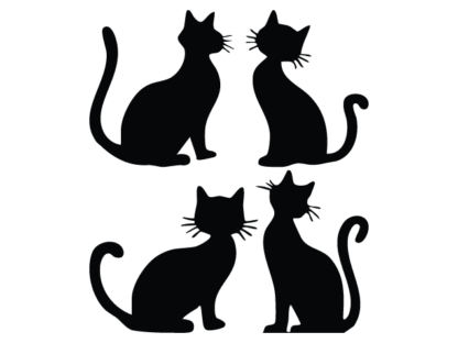 Cat Silhouette Free SVG File Bundle – Cute Kitty clipart