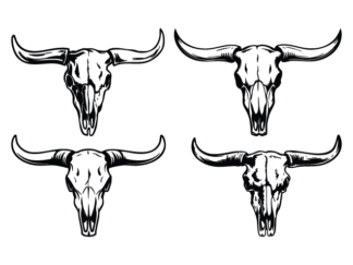 Cow Skull Clipart Free SVG File bundle for Members - Western sticker, Farmhouse decor