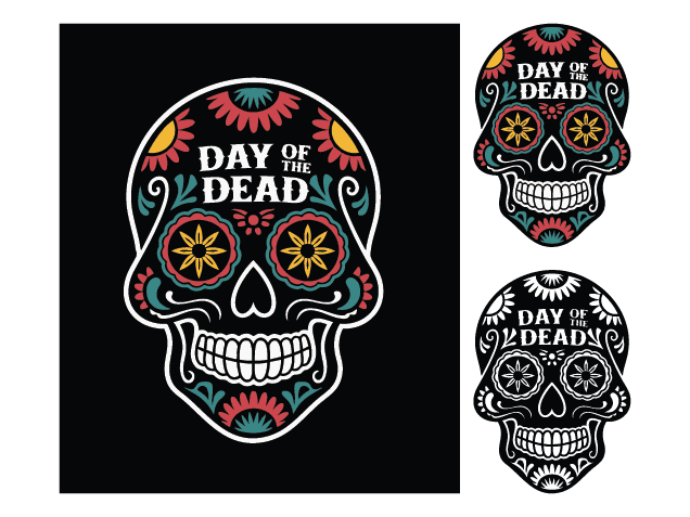 Day of the Dead, floral skull Free SVG File bundle for Members – tattoo design