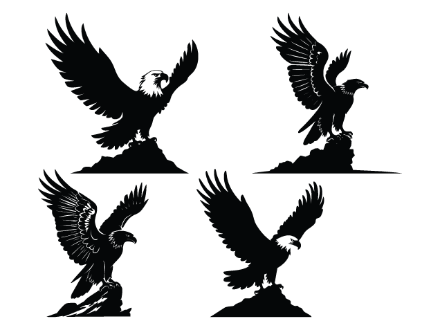 Perched Eagle Free SVG File Bundle for Members – Bird Clipart image