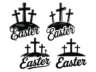 Easter sign, Three Crosses on Hill Free SVG File Bundle for Members – religious tshirt design
