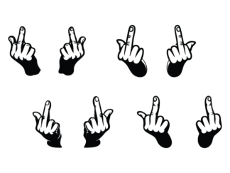 Middle Finger sign Free SVG File Bundle for Members – Bold Hand Gesture clipart