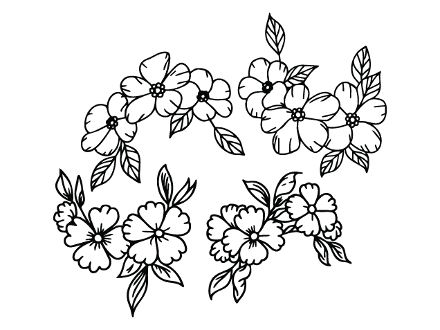 Decorative Floral Corner Free SVG File Bundle for Members – Flowers Clipart