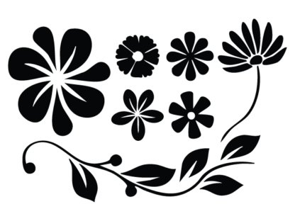 Flowers and Leaves Free SVG File bundle – Floral Clipart image
