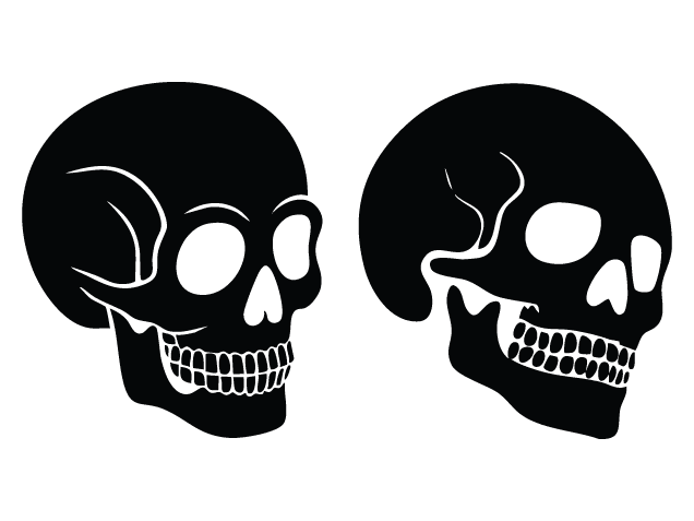 Spooky Skull silhouette Free SVG File for Members – Halloween Skull Clipart