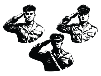 Soldier Saluting Free SVG File Bundle for Members – Patriotic Military clipart