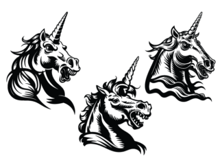 Fierce Unicorn head Free SVG File Bundle for Members – unicorn vector image