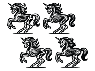 Spooky Unicorn Skeleton Free SVG File Bundle for Members – unicorn vector image