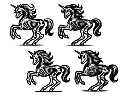 Spooky Unicorn Skeleton Free SVG File Bundle for Members – unicorn vector image