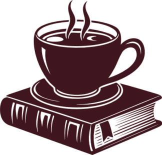 Coffee cup on book Free SVG File for Members – Cozy Reading Lover sticker