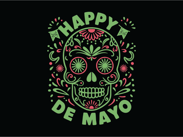 Happy de Mayo, Sugar Skull Free SVG File for Members – Cinco de Mayo tshirt design