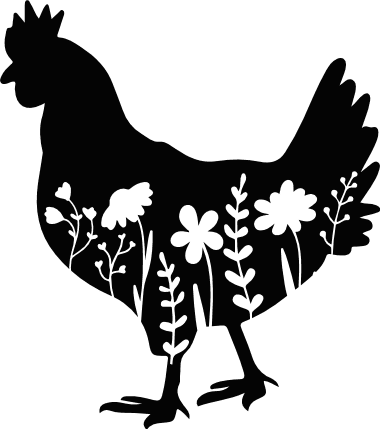 Floral Hen Silhouette Free SVG File for Members – Farm animal sticker