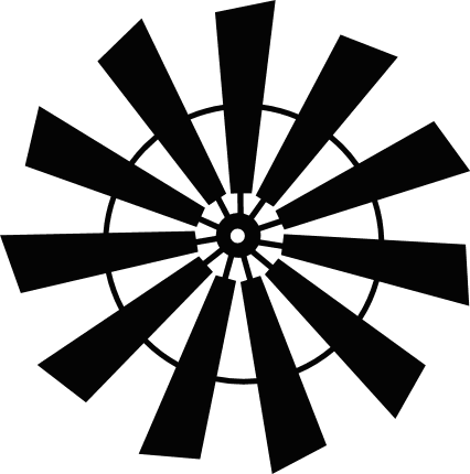 Farmhouse Windmill Blade silhouette Free SVG File – Windmill Fan clipart