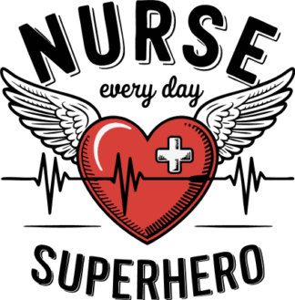 Nurse, Everyday Superhero, winged heart Free SVG File for Members – tshirt design