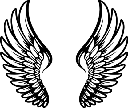 Elegant Feather Angel Wings Free SVG File for Members - Spiritual clipart image