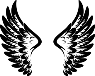 Angel Wings silhouette Free SVG File for Members - Spiritual clipart image