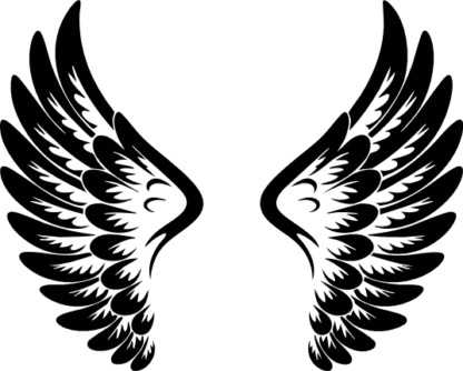 Angel Wings silhouette Free SVG File for Members - Spiritual clipart image
