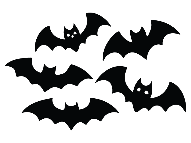 Flying Bats silhouette bundle free svg file for members - Halloween clipart image