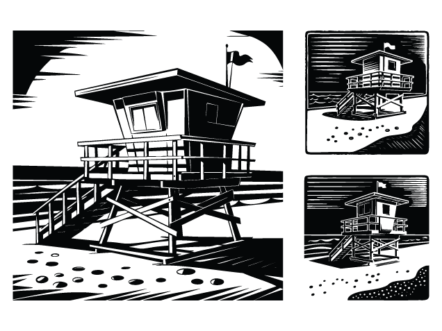 Baywatch Lifeguard Tower Free SVG File bundle for Members – Beach sticker