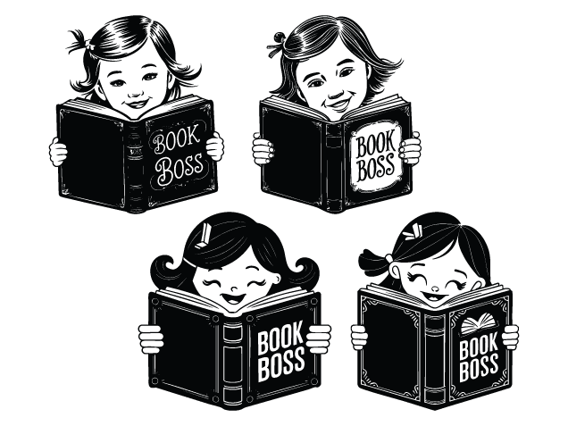 Cute Girl Reading Book Boss Free SVG File bundle for Members – school decor