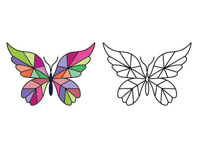 Butterfly Stained Glass Free SVG File for Members – Colorful Butterfly Clipart