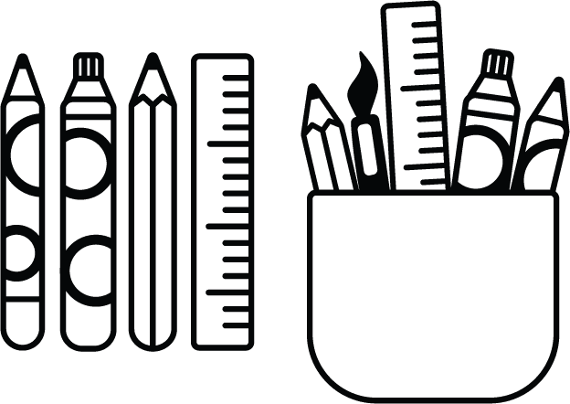 Pencil and Crayon Cup, drawing tools Free SVG File for Members – back to school