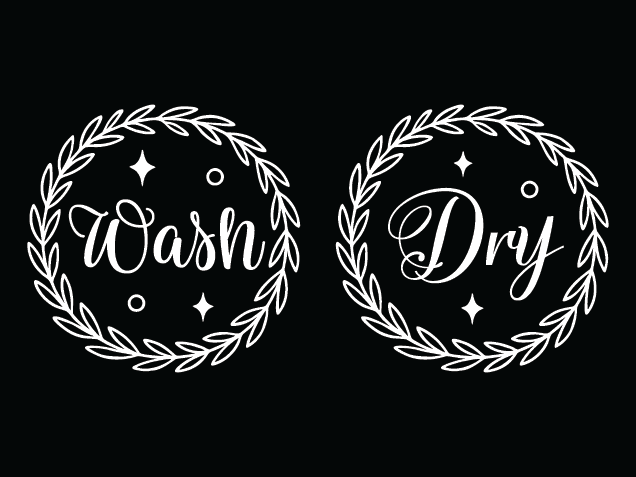 Wash, Dry floral circle sign Free SVG File for Members – washer dryer vinyl decal