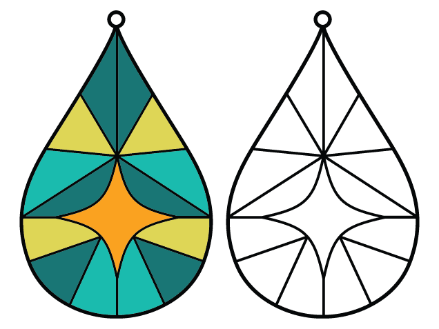 Stained Glass Teardrop Ornament Free SVG File for Members – Pendant Design