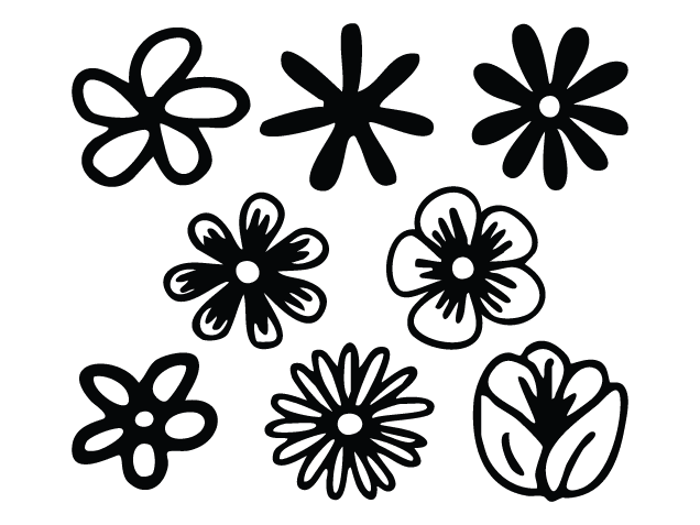 Hand Drawn Daisy Flowers Free SVG File Bundle for Members – Floral Clipart image