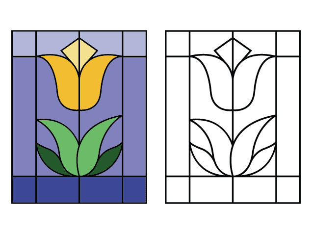 Stained Glass Tulip Flower Free SVG File for Members – floral wall art