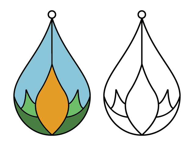 Stained Glass Floral Teardrop Free SVG File for Members – Pendant Design
