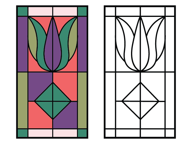 Stained Glass Tulip Flower art Free SVG File for Members – floral wall decor