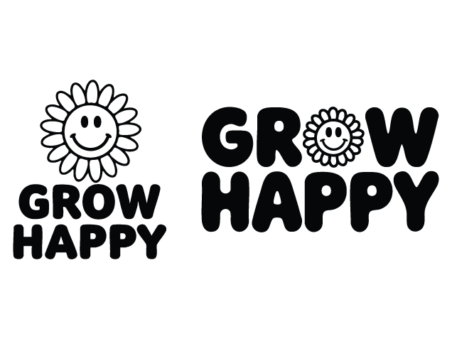 Grow Happy Free SVG File for Members – Positive quote, tshirt design