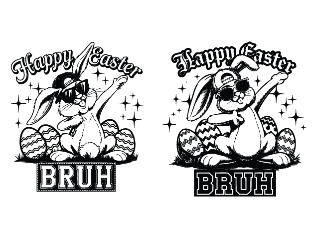 Happy Easter Bruh, bunny Free SVG File – Funny christian tshirt design