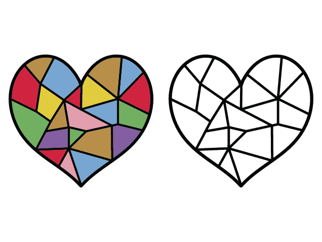 Stained Glass Heart Free SVG File for Members – Mosaic Heart clipart image