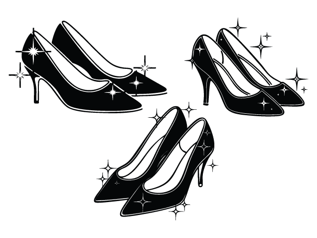 Sparkling High Heels silhouette Free SVG File Bundle for Members – Lady Shoes Clipart