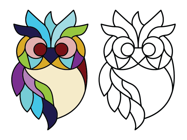 Stained Glass owl clipart, Boho art - Free SVG File for Members